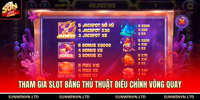 Nổ Hũ Thủy Cung - Chinh Phục Đại Dương Nhận Thưởng 2 Tỷ Đồng 4 Tham gia slot bằng thủ thuật điều chỉnh vòng quay